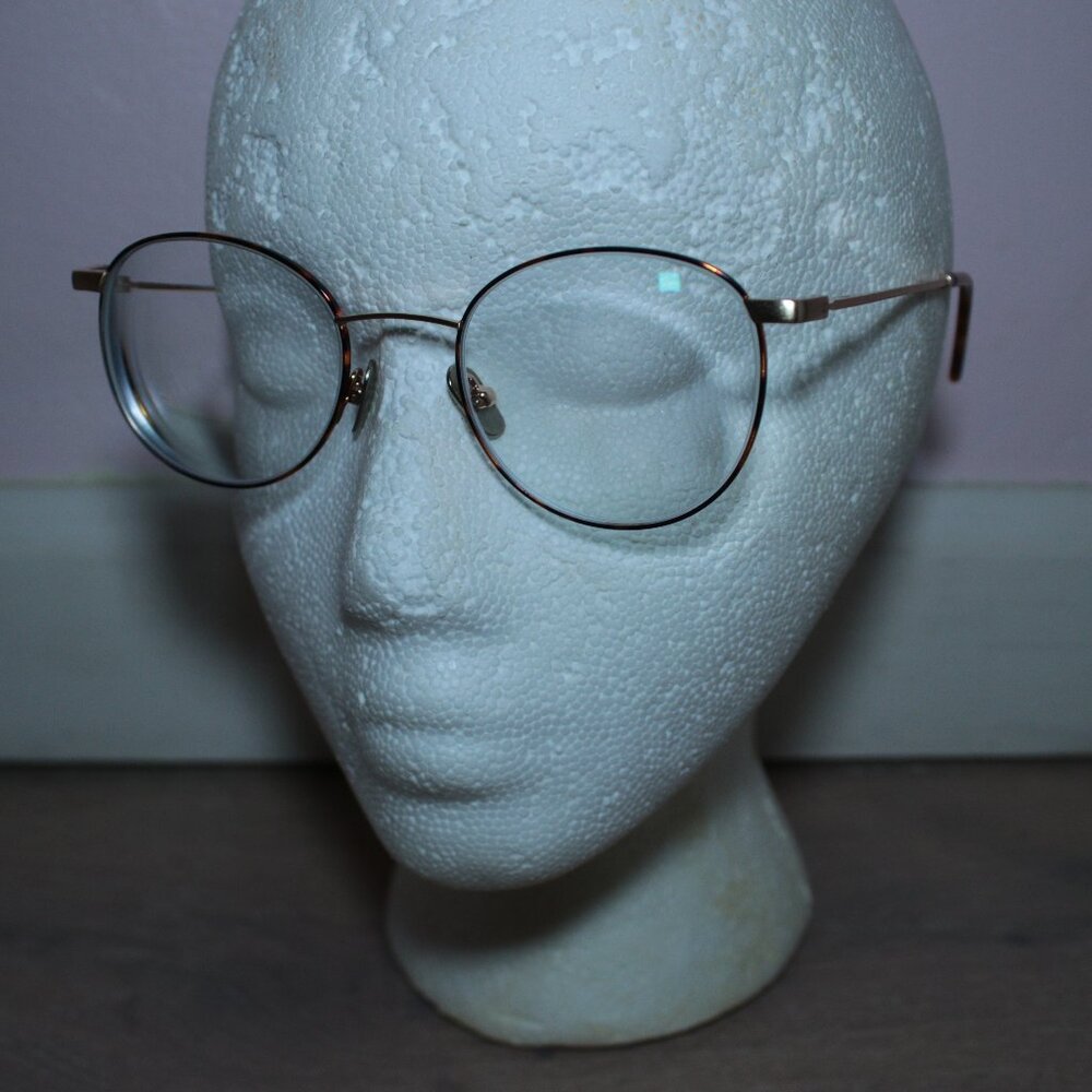 Ottoto Salient Tortoise and Gold Metal Round Eyeglasses Frames, Retro, Cottage
